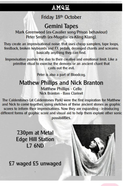 Liverpool: AMQH presents two acts on 18.10.2024